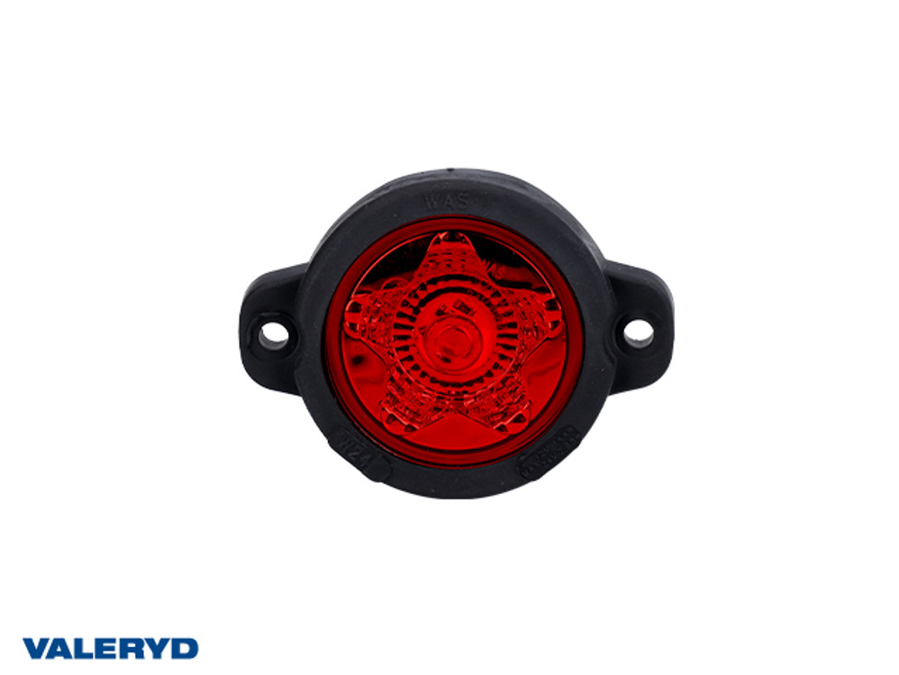 LED Positionsleuchte WAŚ Ø60,5x14mm rot, 0,22 m Kabel