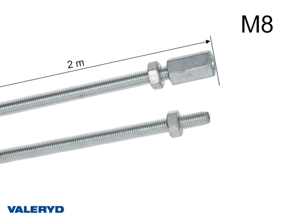 Trailer brake rod 2m (2x1m) M8