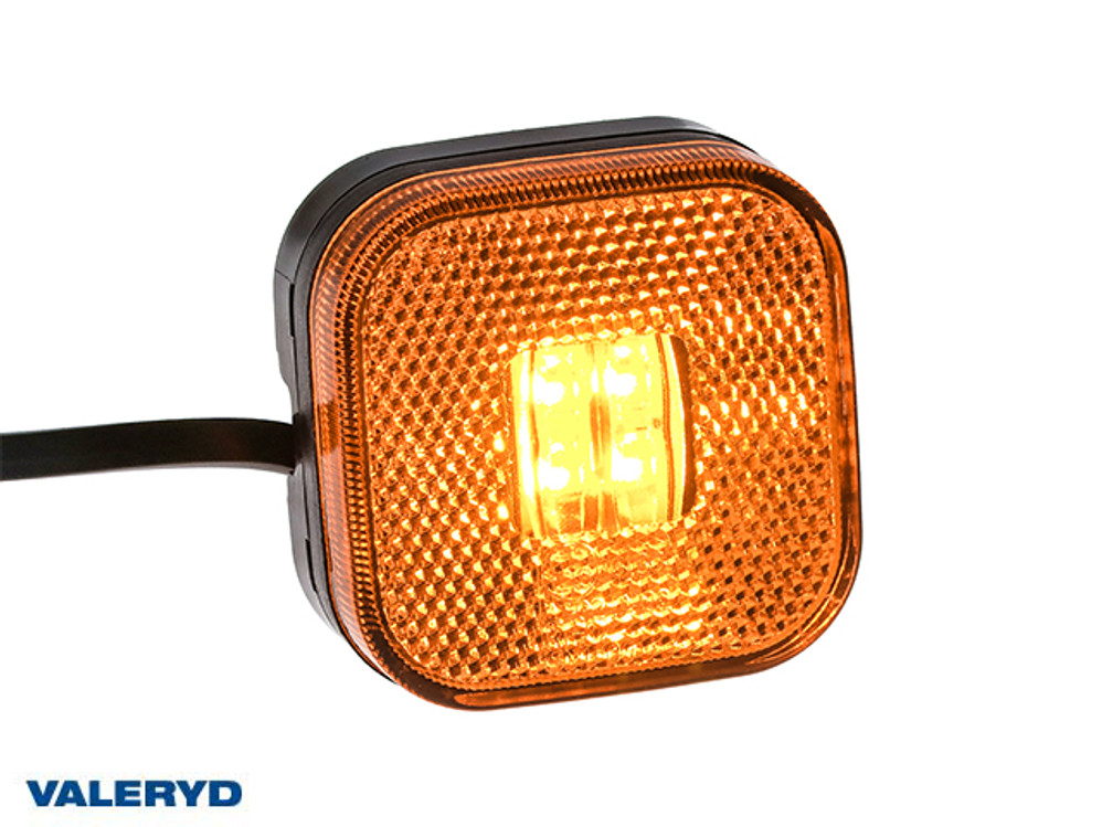 LED Seitenmarkierungsleuchte Valeryd 62x62x27mm gelb 12-30V mit 450mm Kabel