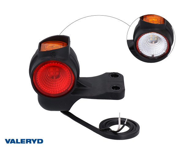 LED Begrenzungsleuchte Valeryd 113x86xØ52mm L rot/weiß/Gelb 12-36V, 0,5m Kabel