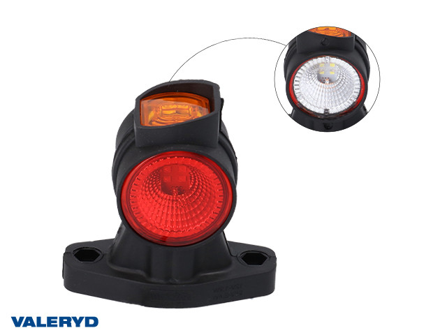 LED Begrenzungsleuchte Valeryd 96xØ52x52mm L rot/weiß/Gelb 12-36V, 0,5m Kabel