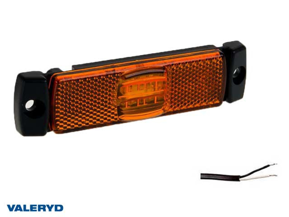 LED Side marking light Valeryd 130x32x14.5mm yellow 12-30 V with reflector incl. 450 mm cable 