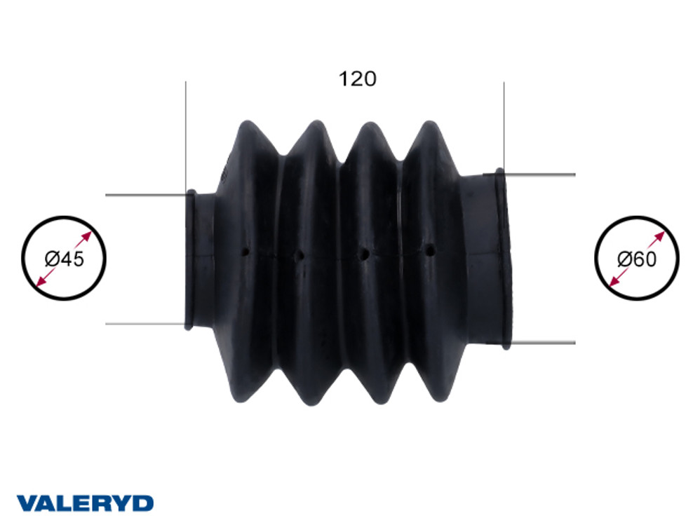 Faltenbalg Universal 45/60mm - 4 Falten L=120