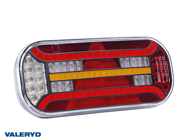 LED Rücklicht SCANDI-610 Valeryd rechts 302x130x51mm 12-36V mit Dreiecksreflektor mit je 1m Kabel