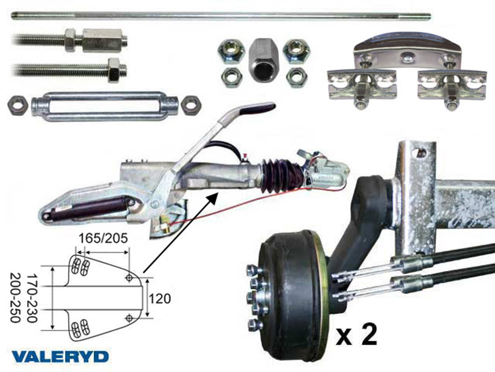 Axle kit Knott Bogie 3000 Kg 1600/2100  5x112