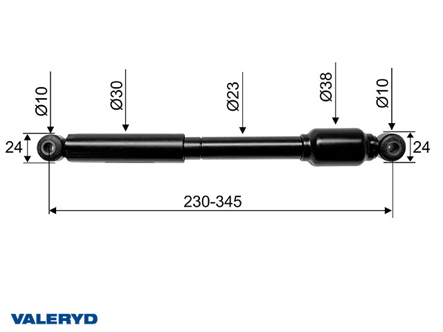 Amortizer za naletnu kočnicu za Al-Ko 120SR / SR1 / SV utf. B, cc=230/345