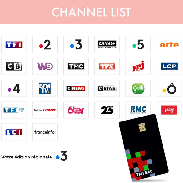 TNTSAT French TV Viewing Card 4 Years