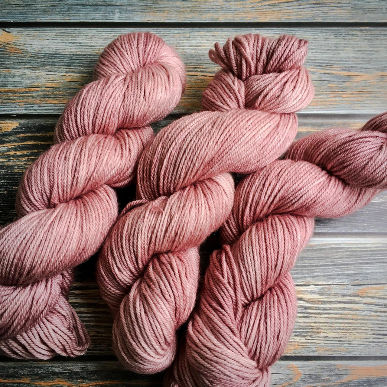 Hand Dyed Superwash Merino Wool Yarn | Mauve Pink