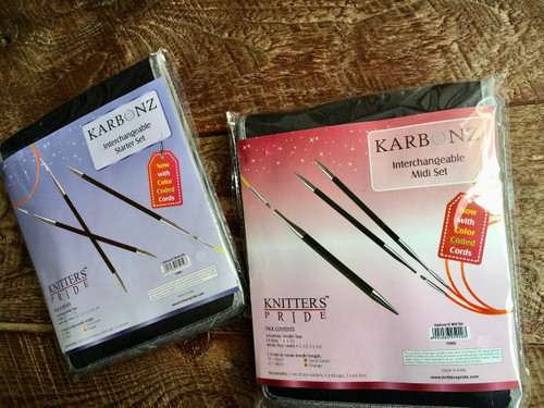 Knitters Pride Karbonz Interchangeable Needle Set - Knitter's Pride - 4.5" Midi, Starter