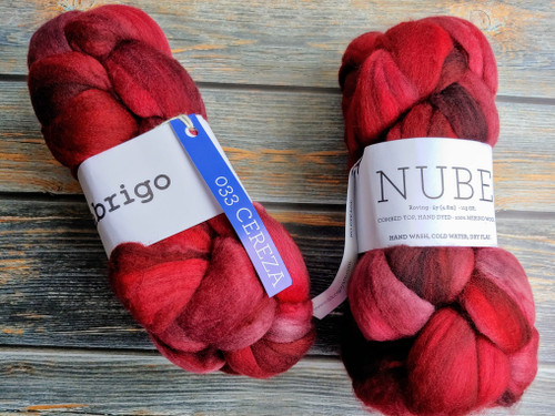 Malabrigo Nube Cereza | 100% Merino Wool Roving, 4oz | Spinning & Felting Fiber
