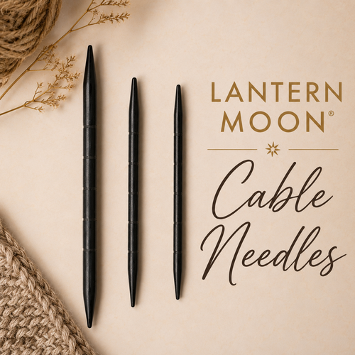 Lantern Moon Ebony Wood Cable Needle Set - 3pc Handcrafted Luxury Knitting Notions