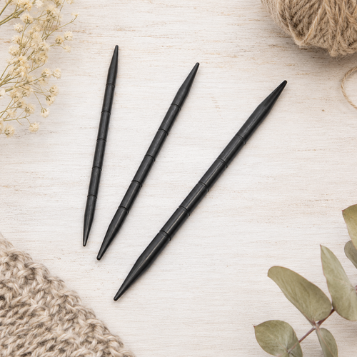 Lantern Moon Ebony Wood Cable Needle Set - 3pc Handcrafted Luxury Knitting Notions