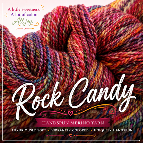 Rock Candy handspun merino wool yarn, DK sport weight, vibrant multi-colored, luxury knitting yarn, soft and uniquely handspun.