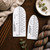 The Sock Ruler, knitting accessories, measuring tools, yarn, needles, on wooden background, eucalyptus leaves, beige fabric, craft supplies.