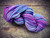 Purple Ombre Gradient Hand Spun Hand dyed Aran Weight Yarn for Crochet, Knitting, and Worsted Weight Projects