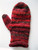Womens red and black acrylic mittens | no wool
