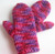 Womens bulky pink mittens