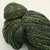 Luxury Blue Spruce Handspun Merino yarn, DK Sport weight, dark green, blue, and yellow hues, thick twisted skein of artisan wool yarn.