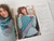 Malabrigo Rios & Washted knitting pattern book, softcover, 62 pages, featuring two women wearing blue scarves with patterns.