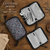 Lantern Moon Knit Aid Case, open and closed, showcasing interior organization and gray interior, with knitting tools and needles, on a wooden background.