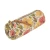 Bruno Visconti Canvas Knitting Notions Pouch with floral design, featuring yellow, red and green flowers, brown leather zipper pull on a white background.