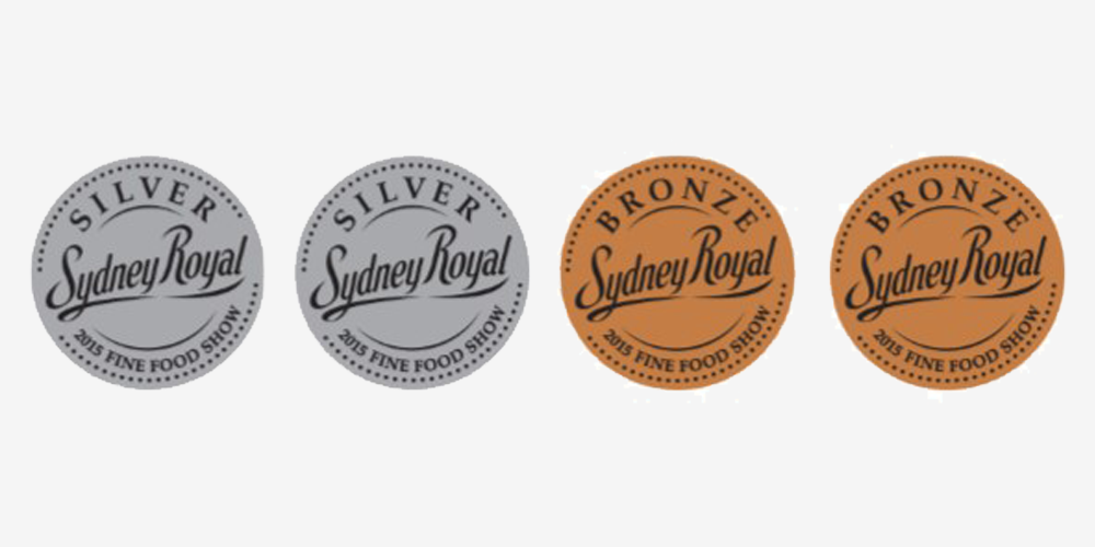 Awarded 4 medals (2 Silver and 2 Bronze) at the Sydney Royal Fine Food Awards.