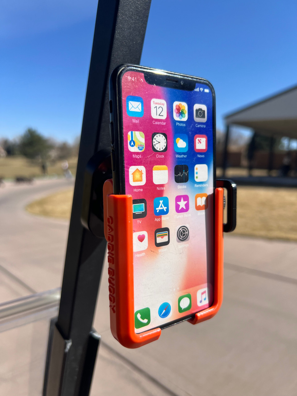Ultra-Strong Magnetic Golf Cart Phone Mount | American-Made By Caddie Buddy (Orange) Ultra-Strong Magnetic Golf Cart Phone Mount | American-Made By Caddie Buddy (Orange)