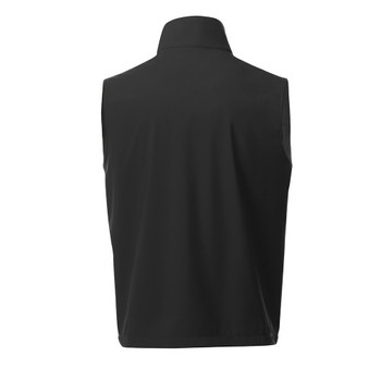 Black, Back - 12504 Elevate Men's Warlow Softshell Vest  | imprintables.ca
