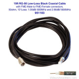 Wilson 951103 15-Foot Black Extension Cable RG58U Low Loss Foam Coaxial w/FME Male ÌÎå«ÌÎ_ÌÎÌ_ÌÎåÌÎÌ_ÌÎå´ FME Female Connectors, label
