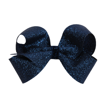 1333- Small Four Loop Glitter Bow with Glitter Wrap