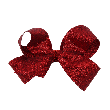 1334- Medium Four Loop Glitter Bow with Glitter Wrap