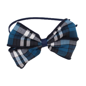 219- Tiny Headband w/Medium Plaid Bow
