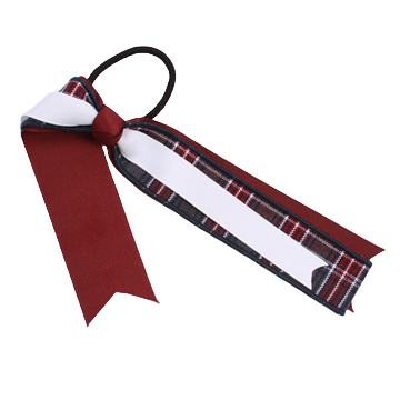 222 - 18" Short Streamer Bow w/ Plaid & Ribbon