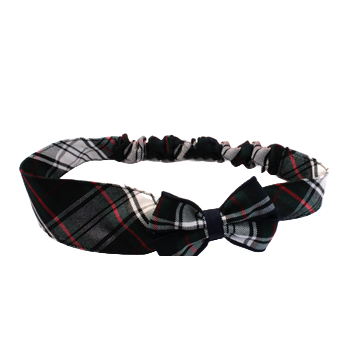 255 - Soft Plaid Headband w/Bow