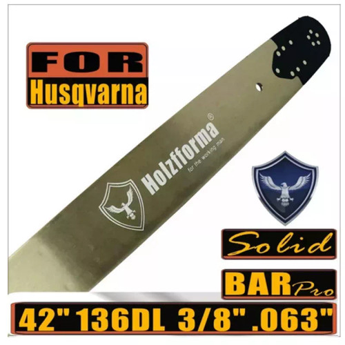 Holzfforma PRO 42" 3/8 .063 136DL Guide Bar For Husqvarna Large Mount D009 Holzfforma PRO 42" 3/8 .063 136DL Guide Bar For Husqvarna Large Mount D009