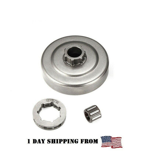 Clutch Drum 3/8"-7T Rim Sprocket Bearing Kit for Stihl MS440 044 MS460 046 MS361 1128 007 1000