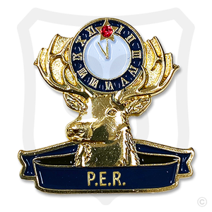(SKU:1627) 3D Elks P.E.R. (Past Exalted Ruler) Lapel Pin – 1” Gold Finish