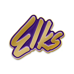 (SKU:1634) Elks Script Logo with Matt Purple Color Lapel Pin