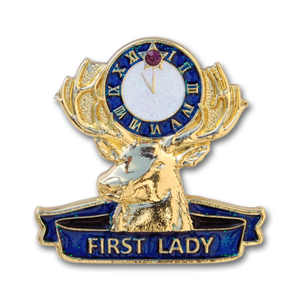 (SKU:1659) Elks First Lady Lapel Pin – 1" Gold Finish