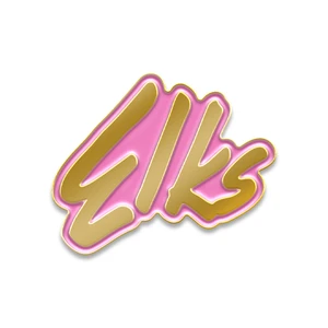 (SKU:1718) Elks Script Logo with Pink Color Lapel Pin.