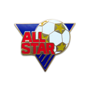 (SKU:260) All Star Soccer Lapel Pin in Gold Finish.