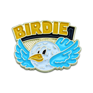 (SKU:871) Birdie Golf Lapel Pin in Brass Finish.