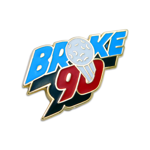 (SKU:879) Broke 90 Lapel Pin in Gold Finish.