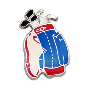 (SKU:77) Golf Bag Lapel Pin in Nickel Finish.