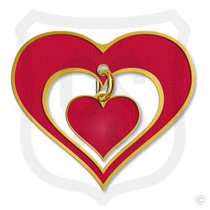 Heart Pin with Heart Dangle Heart Pin with Heart Dangle