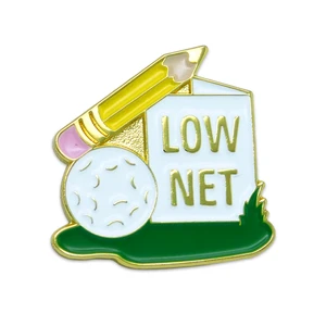 (SKU:883) Low Net Lapel Pin in Brass Finish.