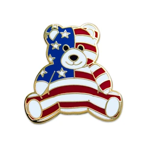 Patriotic Bear Lapel Pin golf finish