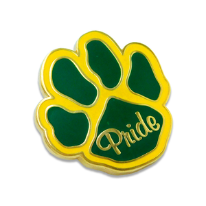 (SKU:244) Paw Pride (Green & Gold) Lapel Pin