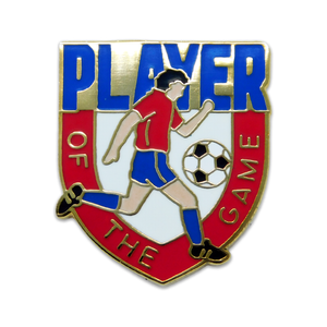 (SKU:266) Player of the Game (boy) Lapel Pin in Gold Finish.