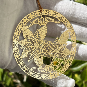 Poinsettias Brass Ornament Poinsettias Brass Ornament